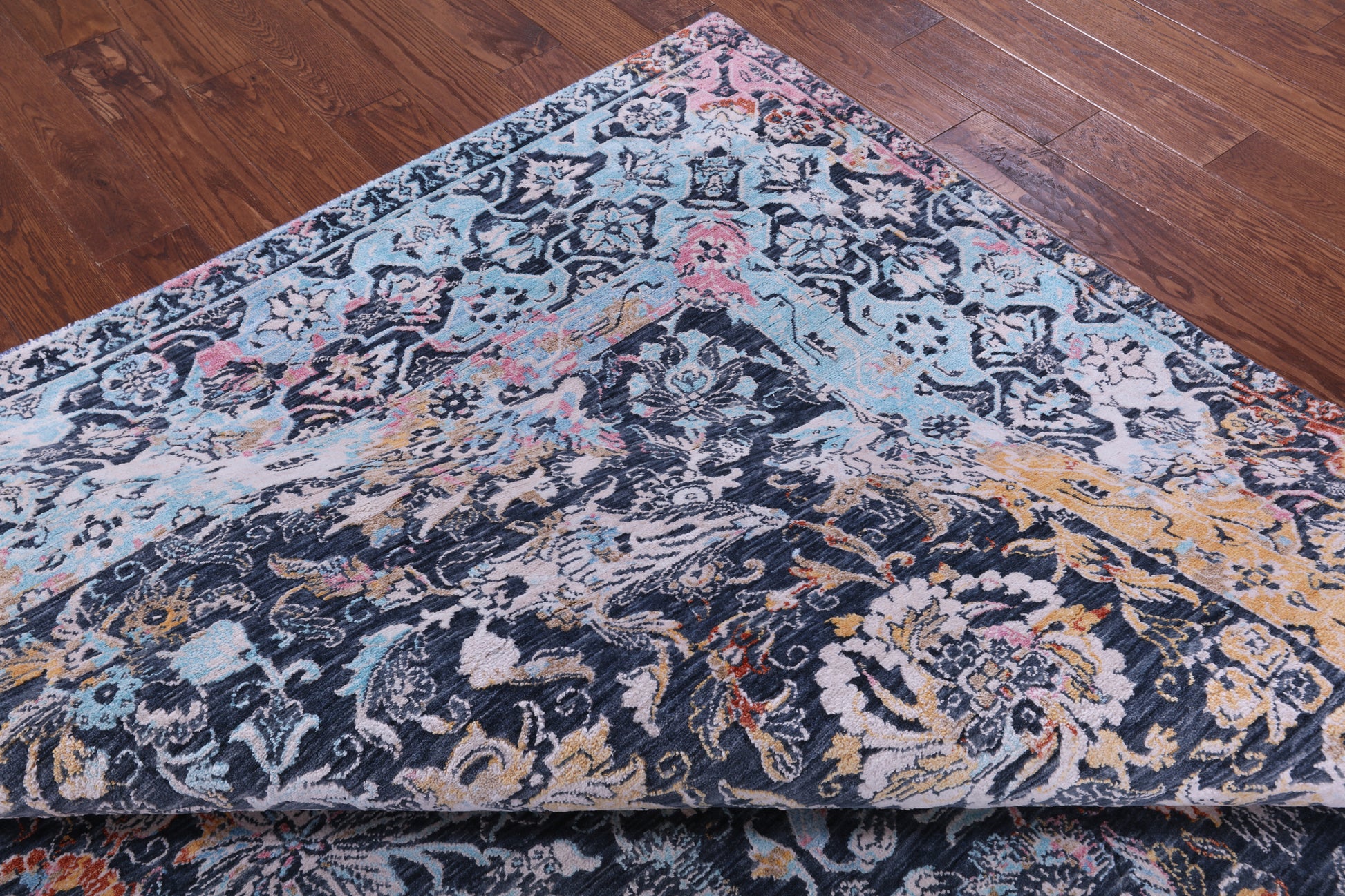 Grey Persian Hand Knotted Wool Rug - 8' 11" X 11' 11" - Golden Nile