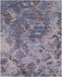 Abstract Modern Hand Knotted Wool & Silk Rug - 7' 9" X 9' 11" - Golden Nile