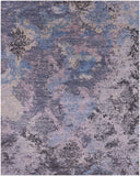 Abstract Modern Hand Knotted Wool & Silk Rug - 7' 9" X 9' 11" - Golden Nile