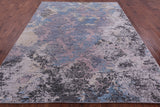 Abstract Modern Hand Knotted Wool & Silk Rug - 7' 9" X 9' 11" - Golden Nile