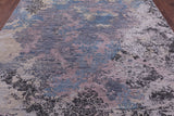 Abstract Modern Hand Knotted Wool & Silk Rug - 7' 9" X 9' 11" - Golden Nile