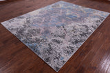 Abstract Modern Hand Knotted Wool & Silk Rug - 7' 9" X 9' 11" - Golden Nile