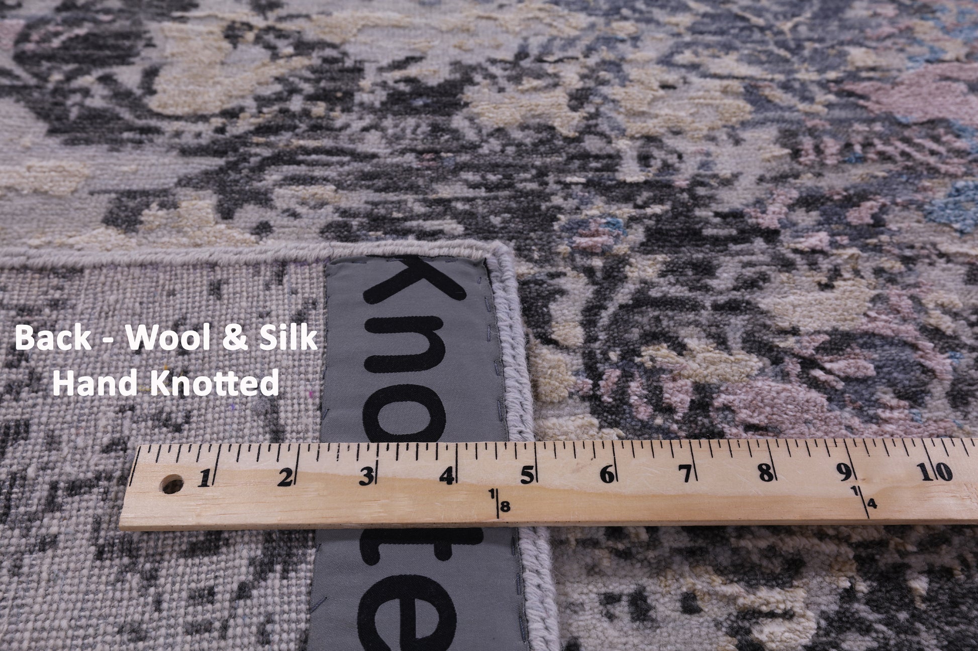 Abstract Modern Hand Knotted Wool & Silk Rug - 7' 9" X 9' 11" - Golden Nile