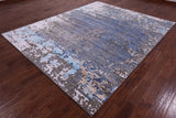 Abstract Modern Hand Knotted Wool & Silk Rug - 7' 11" X 9' 11" - Golden Nile