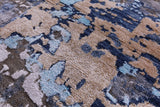 Abstract Modern Hand Knotted Wool & Silk Rug - 7' 11" X 9' 11" - Golden Nile