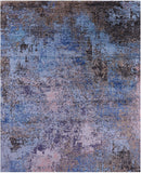 Abstract Modern Hand Knotted Wool & Silk Rug - 8' 0" X 10' 0" - Golden Nile