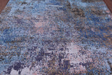 Abstract Modern Hand Knotted Wool & Silk Rug - 8' 0" X 10' 0" - Golden Nile