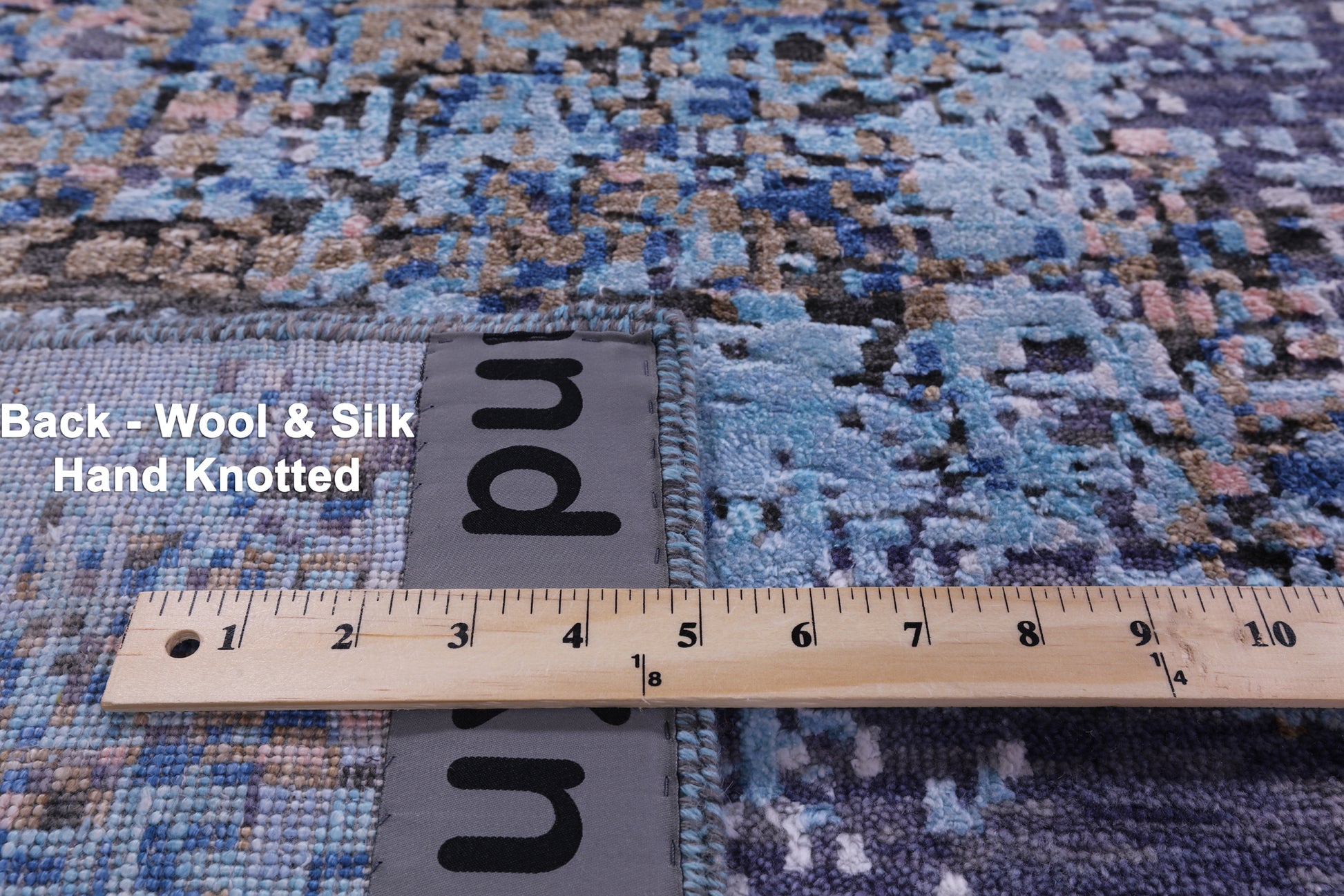 Abstract Modern Hand Knotted Wool & Silk Rug - 8' 0" X 10' 0" - Golden Nile
