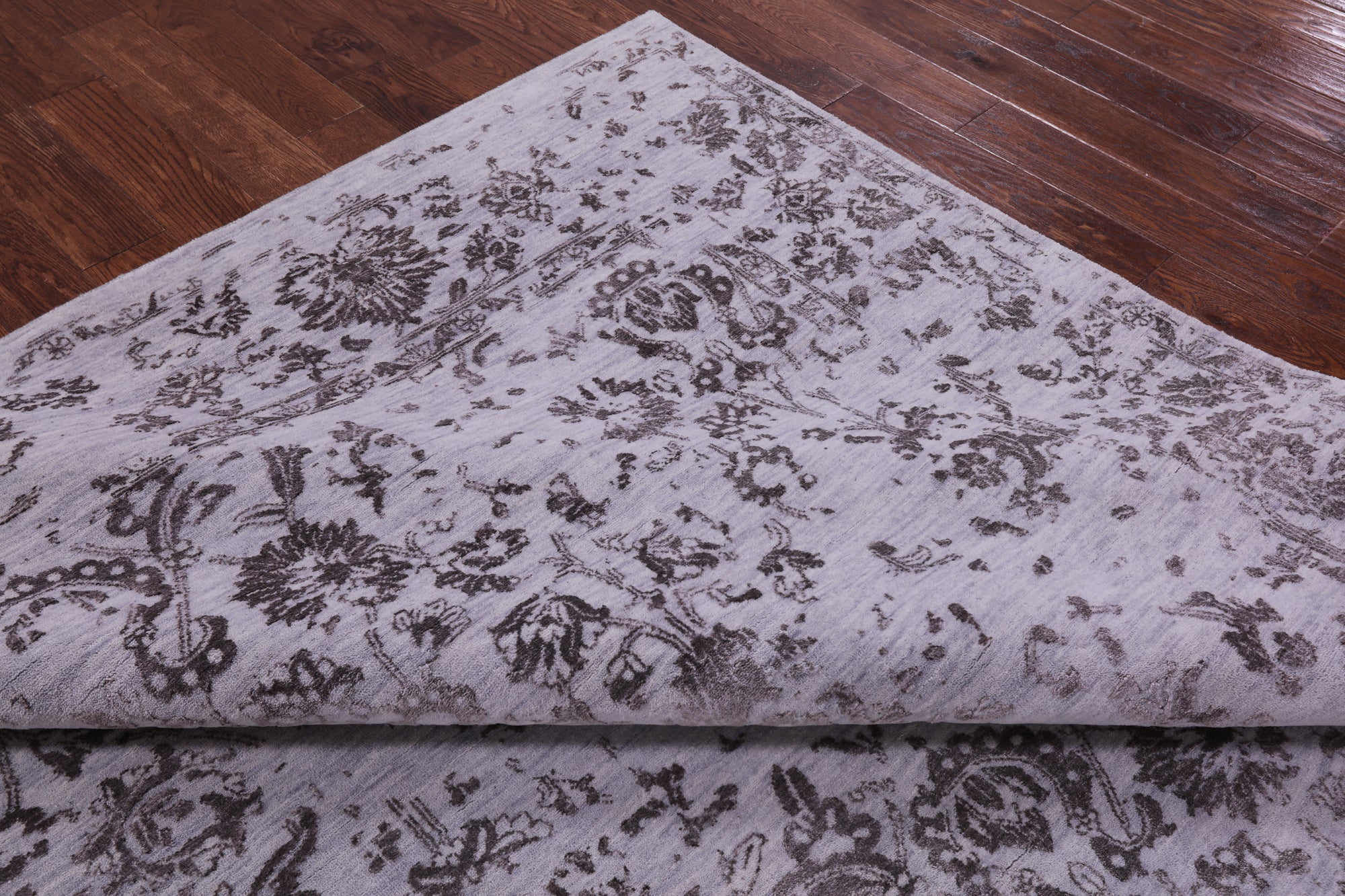 Grey Persian Hand Knotted Wool & Silk Rug - 8' 10" X 11' 9" - Golden Nile
