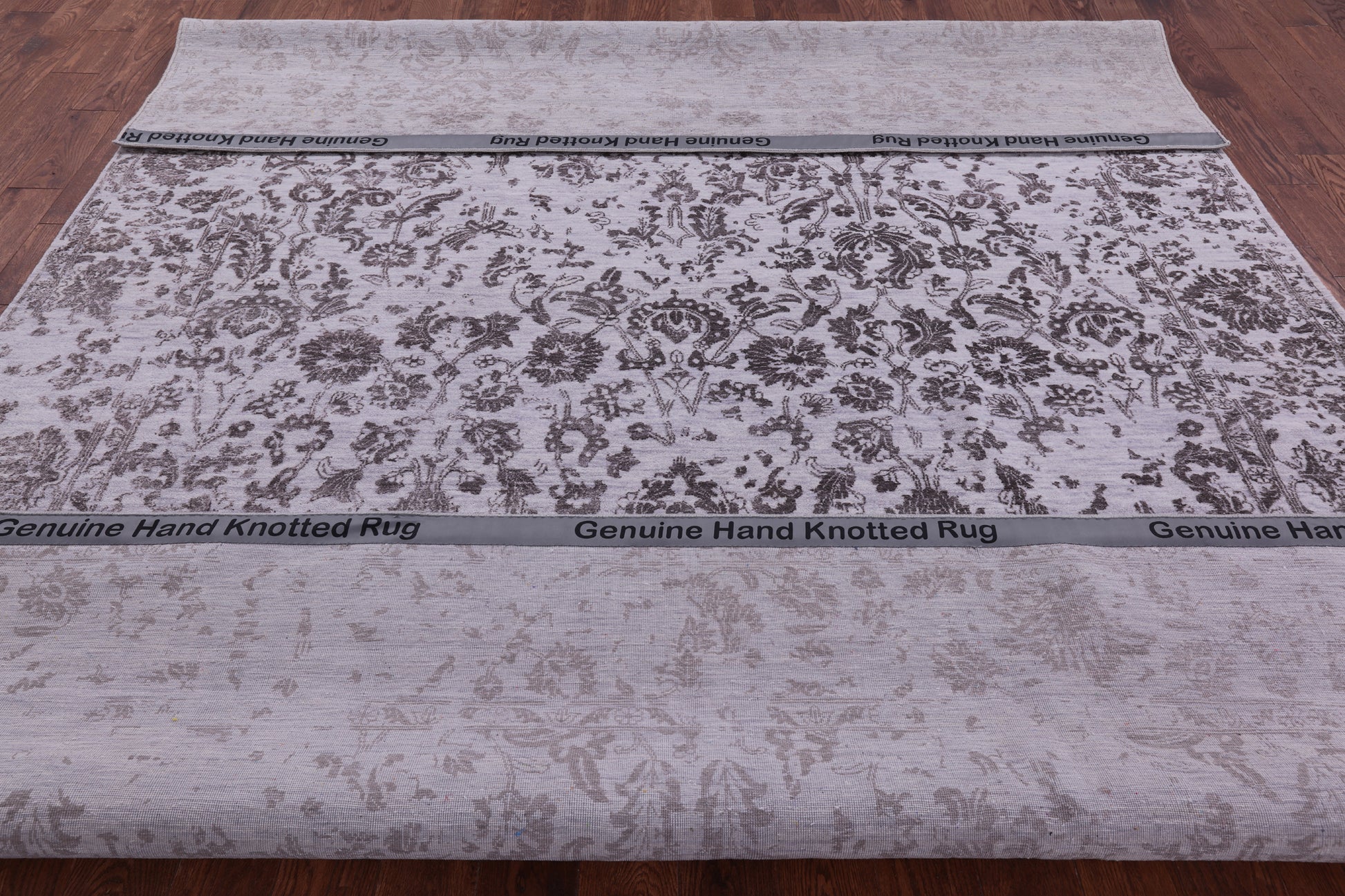 Grey Persian Hand Knotted Wool & Silk Rug - 8' 10" X 11' 9" - Golden Nile
