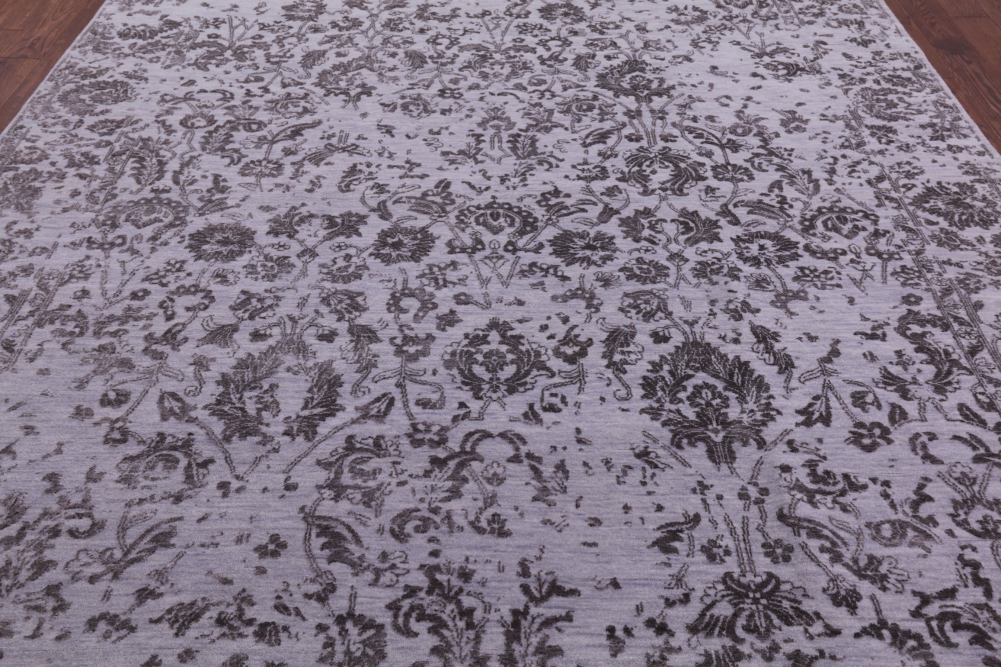 Grey Persian Hand Knotted Wool & Silk Rug - 8' 10" X 11' 9" - Golden Nile