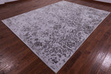 Grey Persian Hand Knotted Wool & Silk Rug - 8' 10" X 11' 9" - Golden Nile