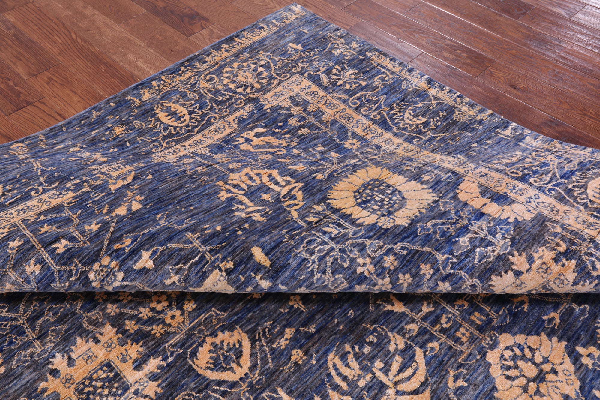 Grey Persian Handmade Wool & Silk Rug - 8' 1" X 10' 1" - Golden Nile