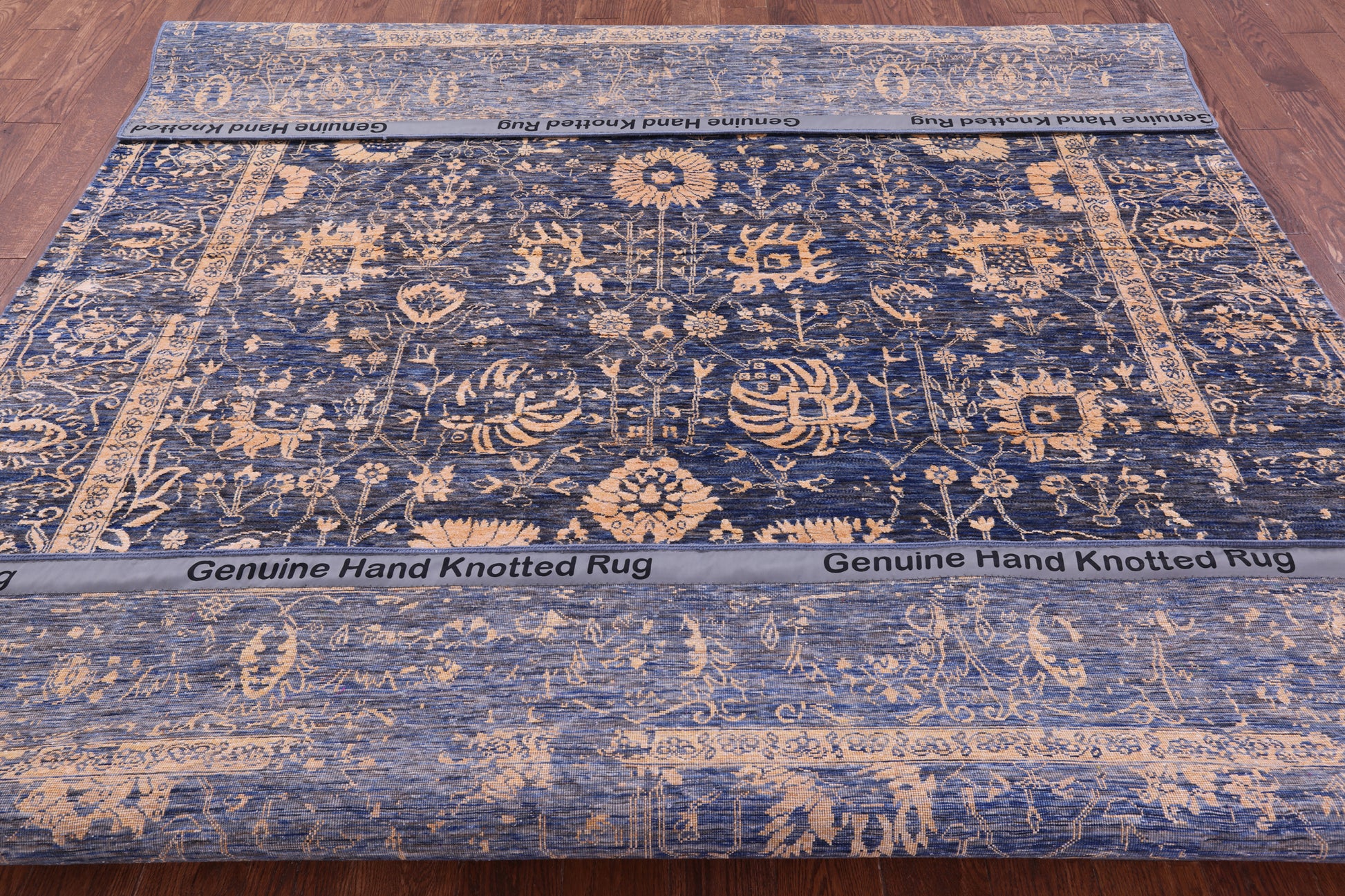 Grey Persian Handmade Wool & Silk Rug - 8' 1" X 10' 1" - Golden Nile