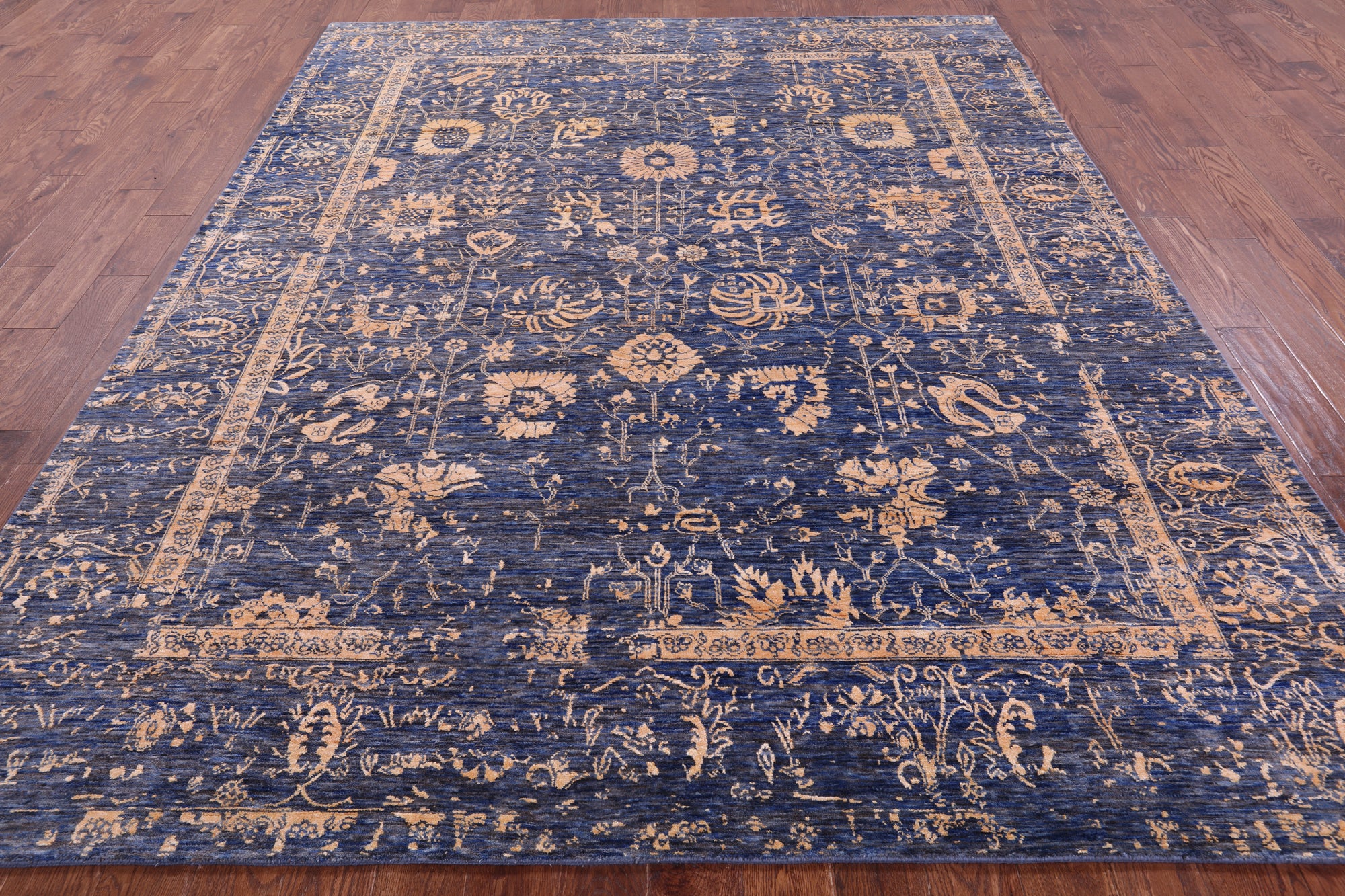 Grey Persian Handmade Wool & Silk Rug - 8' 1" X 10' 1" - Golden Nile