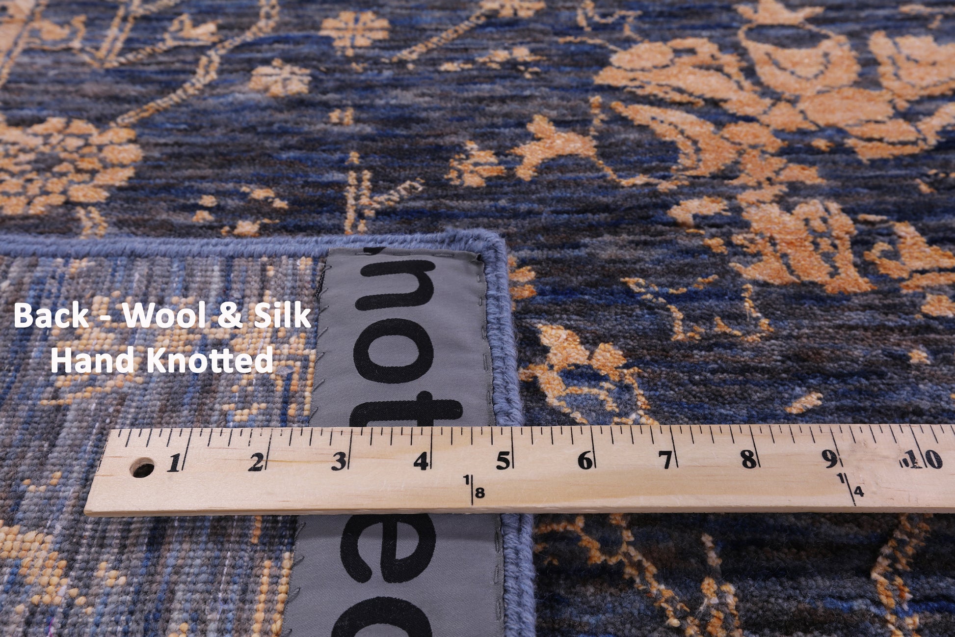Grey Persian Handmade Wool & Silk Rug - 8' 1" X 10' 1" - Golden Nile