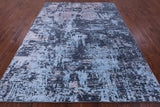 Abstract Modern Hand Knotted Wool & Silk Rug - 7' 11" X 10' 3" - Golden Nile