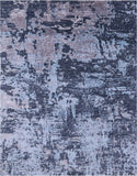 Abstract Modern Hand Knotted Wool & Silk Rug - 7' 11" X 10' 3" - Golden Nile