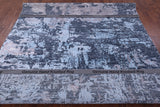 Abstract Modern Hand Knotted Wool & Silk Rug - 7' 11" X 10' 3" - Golden Nile