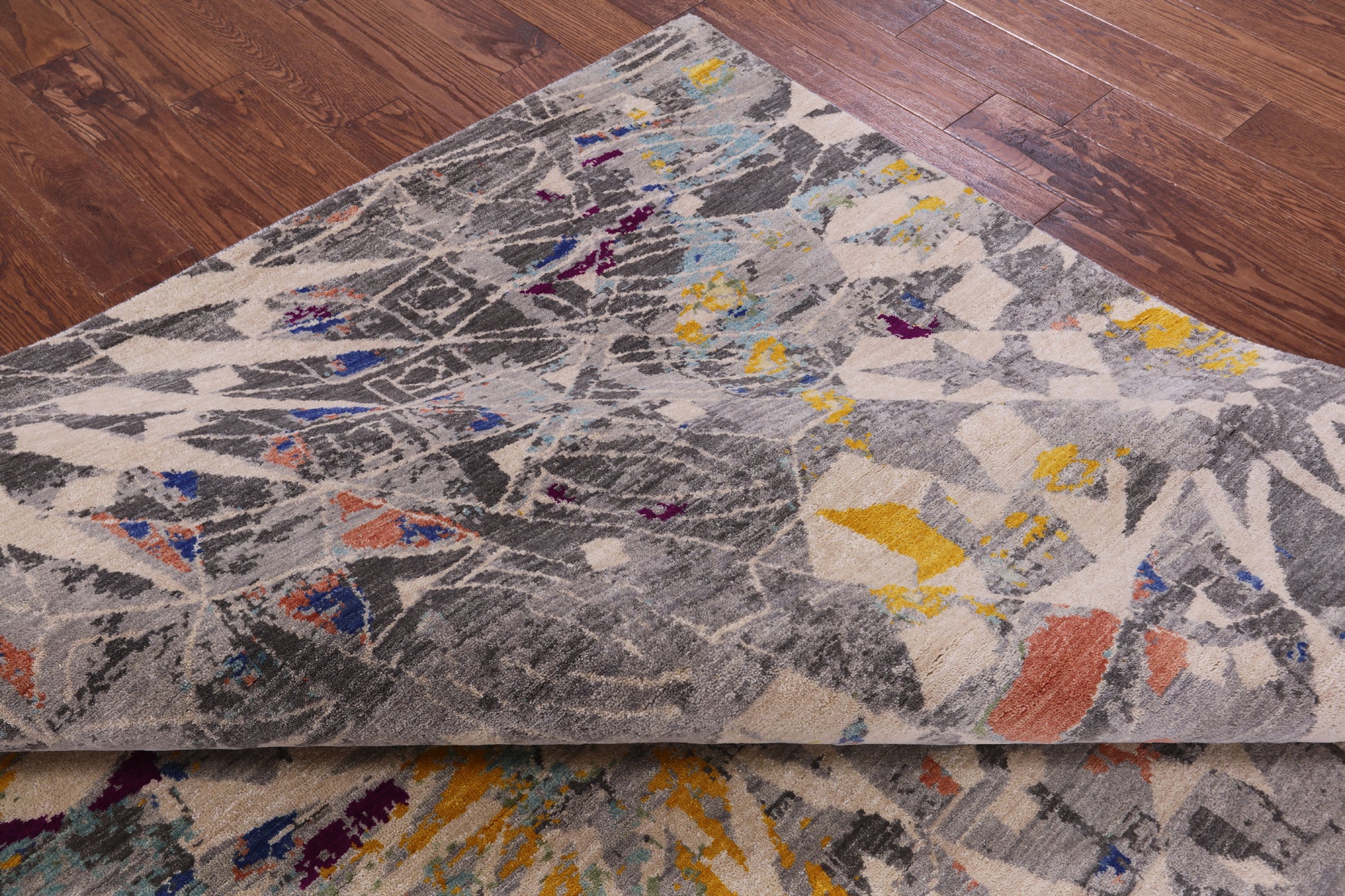 Contemporary Modern Handmade Wool Rug - 8' 11" X 11' 11" - Golden Nile