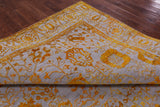 Grey Persian Hand Knotted Wool & Silk Rug - 9' 0" X 11' 11" - Golden Nile