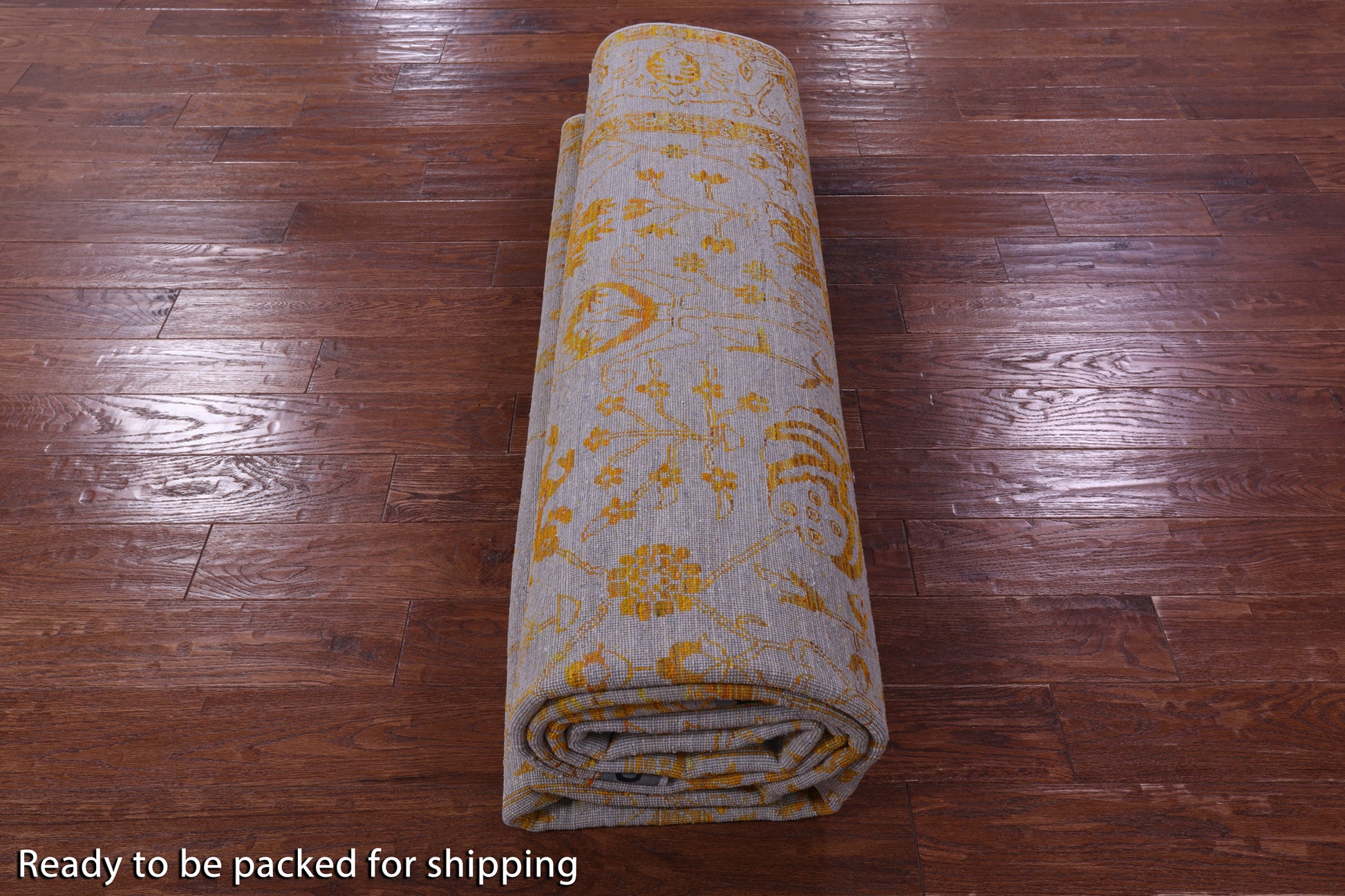 Grey Persian Hand Knotted Wool & Silk Rug - 9' 0" X 11' 11" - Golden Nile