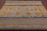 Grey Persian Hand Knotted Wool & Silk Rug - 9' 0" X 11' 11" - Golden Nile