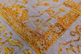 Grey Persian Hand Knotted Wool & Silk Rug - 9' 0" X 11' 11" - Golden Nile