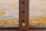 Grey Persian Hand Knotted Wool & Silk Rug - 9' 0" X 11' 11" - Golden Nile