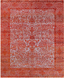 Grey Persian Handmade Wool & Silk Rug - 7' 11" X 9' 10" - Golden Nile