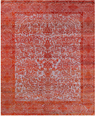 Grey Persian Handmade Wool & Silk Rug - 7' 11