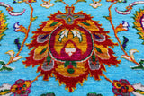 Blue Persian Hand Knotted Wool & Silk Rug - 9' 0" X 11' 11" - Golden Nile