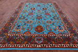 Blue Persian Hand Knotted Wool & Silk Rug - 9' 0" X 11' 11" - Golden Nile