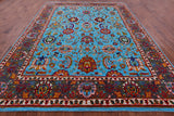 Blue Persian Hand Knotted Wool & Silk Rug - 9' 0" X 11' 11" - Golden Nile