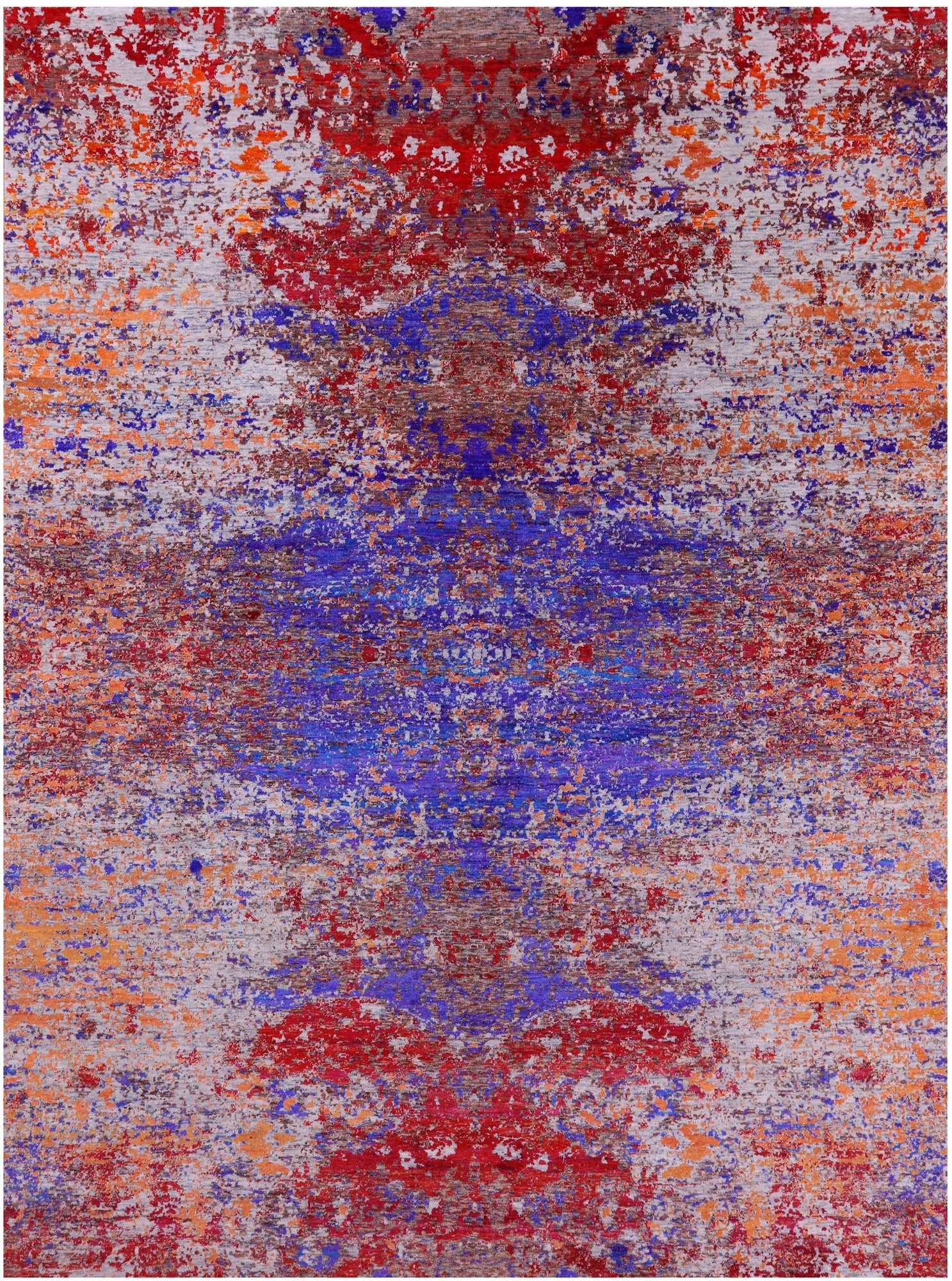 Contemporary Modern Hand Knotted Wool & Silk Rug - 8' 10" X 12' 3" - Golden Nile