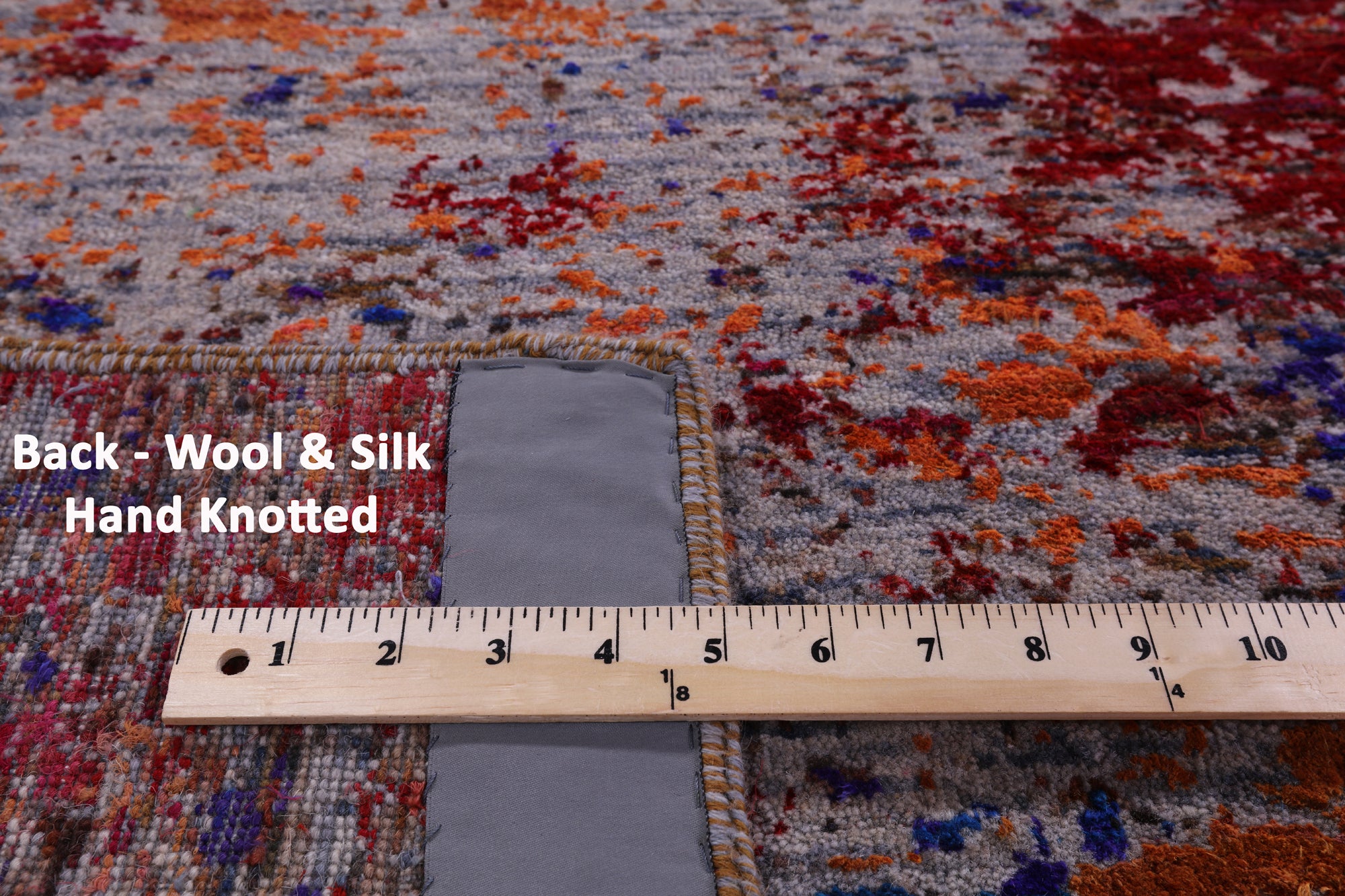 Contemporary Modern Hand Knotted Wool & Silk Rug - 8' 10" X 12' 3" - Golden Nile