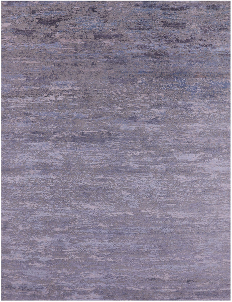 Contemporary Modern Hand Knotted Wool & Silk Rug - 7' 11" X 10' 6" - Golden Nile