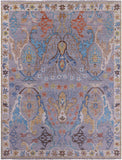 Grey Turkish Oushak Hand Knotted Wool Rug - 9' 0" X 11' 11" - Golden Nile