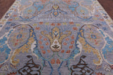 Grey Turkish Oushak Hand Knotted Wool Rug - 9' 0" X 11' 11" - Golden Nile
