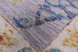 Grey Turkish Oushak Hand Knotted Wool Rug - 9' 0" X 11' 11" - Golden Nile