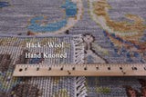 Grey Turkish Oushak Hand Knotted Wool Rug - 9' 0" X 11' 11" - Golden Nile