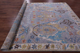 Grey Turkish Oushak Hand Knotted Wool Rug - 9' 0" X 11' 11" - Golden Nile