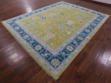 Gold Turkish Oushak Hand Knotted Wool Rug - 9' 3" X 11' 11" - Golden Nile