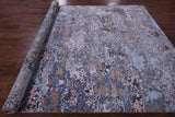 Abstract Modern Hand Knotted Wool & Silk Rug - 7' 10" X 9' 9" - Golden Nile