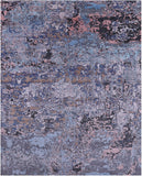 Abstract Modern Hand Knotted Wool & Silk Rug - 7' 10" X 9' 9" - Golden Nile