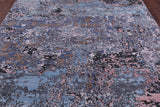 Abstract Modern Hand Knotted Wool & Silk Rug - 7' 10" X 9' 9" - Golden Nile