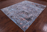 Abstract Modern Hand Knotted Wool & Silk Rug - 7' 10" X 9' 9" - Golden Nile