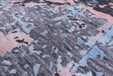 Abstract Modern Hand Knotted Wool & Silk Rug - 7' 10" X 9' 9" - Golden Nile