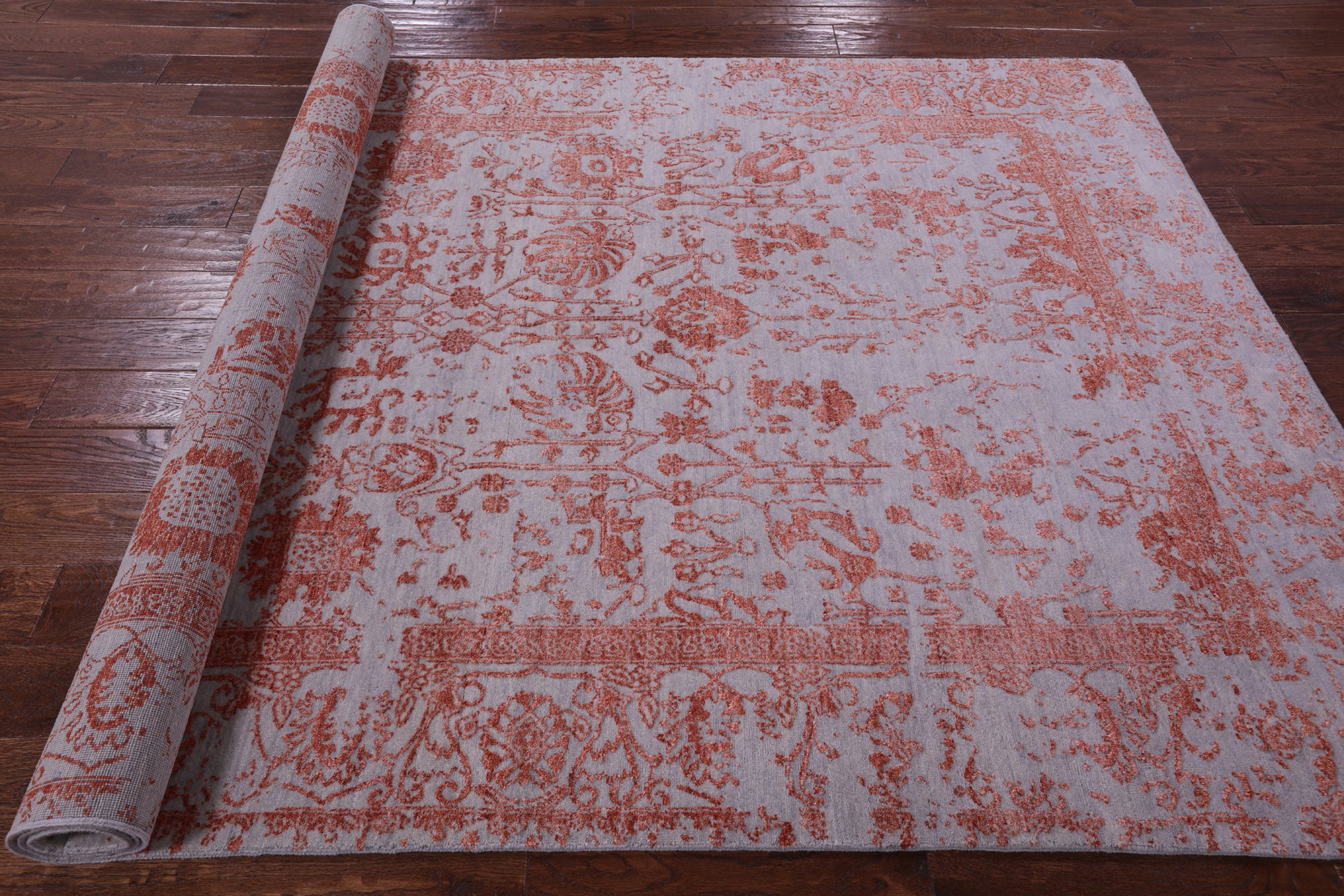 Grey Persian Handmade Wool & Silk Rug - 5' 10" X 9' 1" - Golden Nile