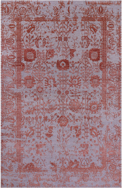Grey Persian Handmade Wool & Silk Rug - 5' 10" X 9' 1" - Golden Nile